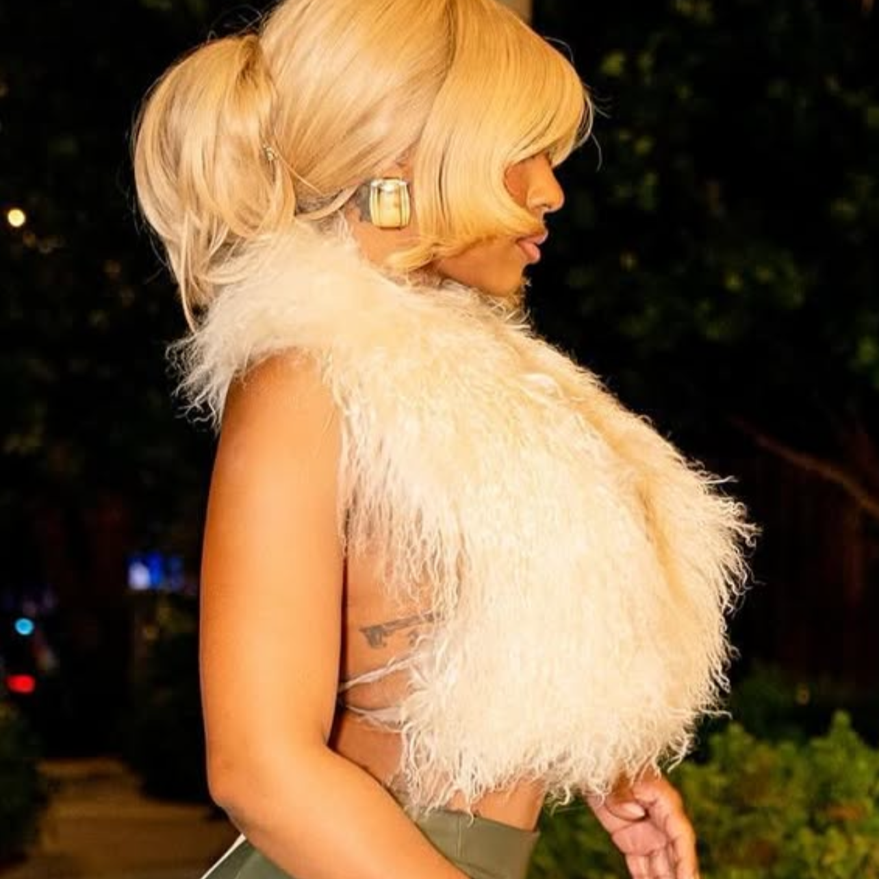 Mongolian Fur Halter Top Cropped