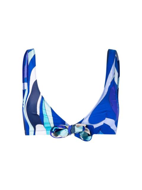 Pucci blue marmo print bikini set