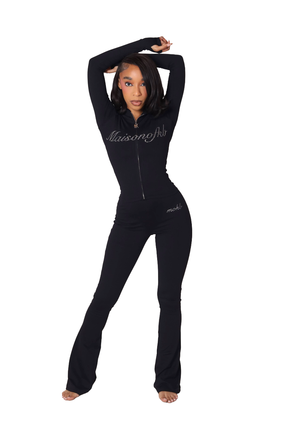 Black Bling Flare Pants