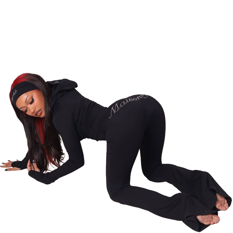 Black Bling BUM Flare Pants