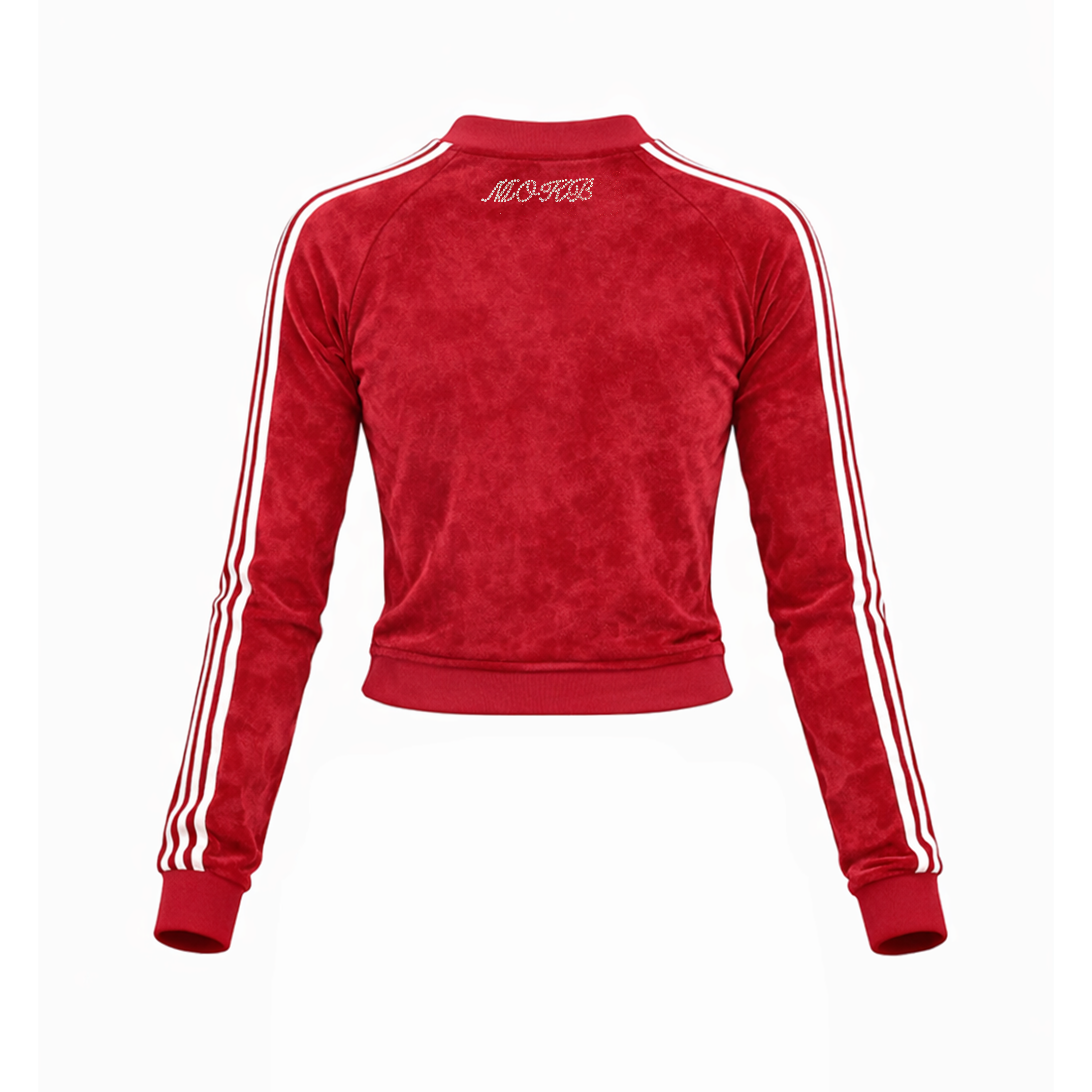 Red/White Velour Bling Track Jacket